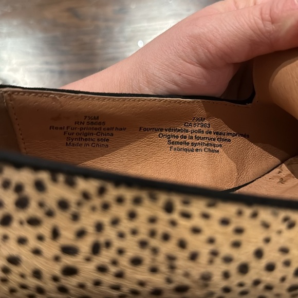 Caslon Women's Real Fur Cheetah Print Loafers size 7.5 - Picture 8 of 8